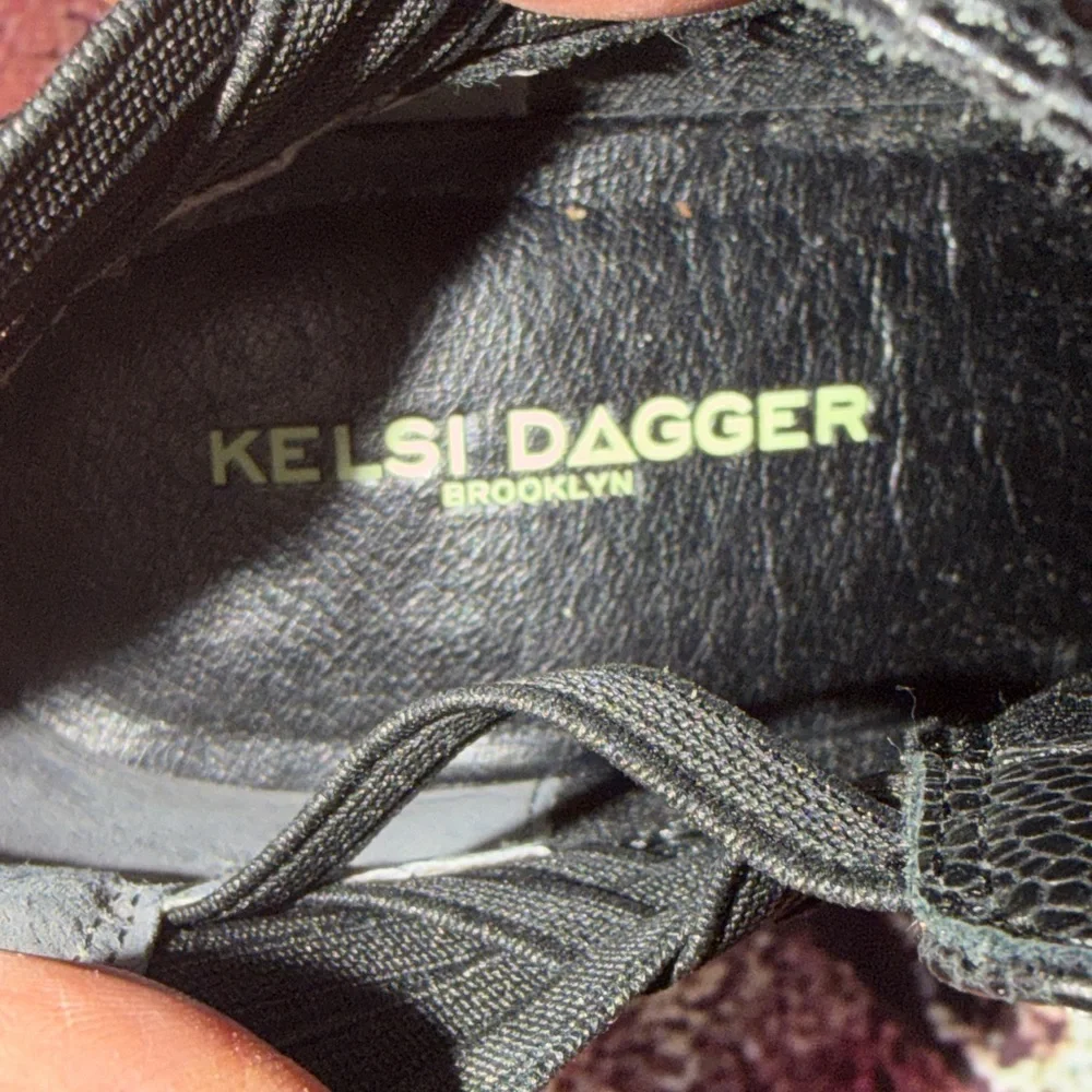 Kelsi Dagger Brooklyn Black Leather Ankle Booties Size 6.5